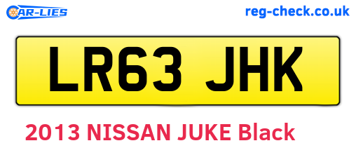 LR63JHK are the vehicle registration plates.