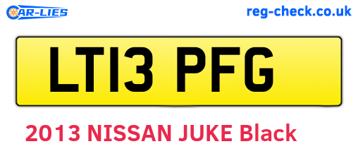 LT13PFG are the vehicle registration plates.