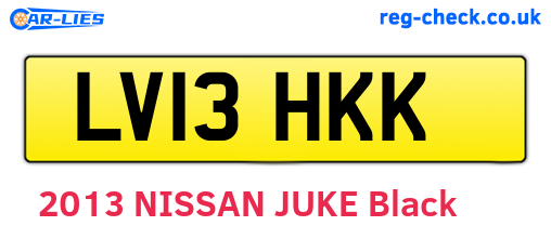 LV13HKK are the vehicle registration plates.