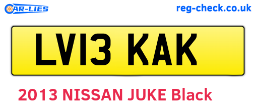LV13KAK are the vehicle registration plates.