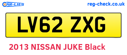 LV62ZXG are the vehicle registration plates.
