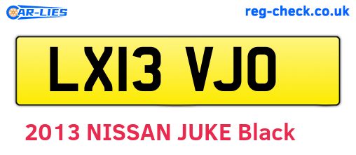 LX13VJO are the vehicle registration plates.