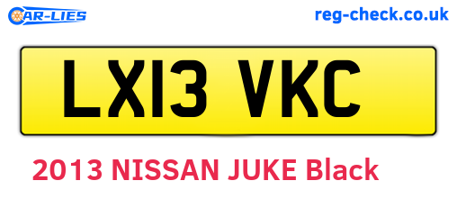 LX13VKC are the vehicle registration plates.
