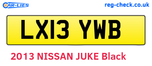 LX13YWB are the vehicle registration plates.