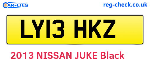 LY13HKZ are the vehicle registration plates.