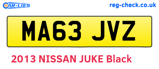 MA63JVZ are the vehicle registration plates.