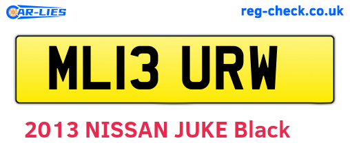 ML13URW are the vehicle registration plates.