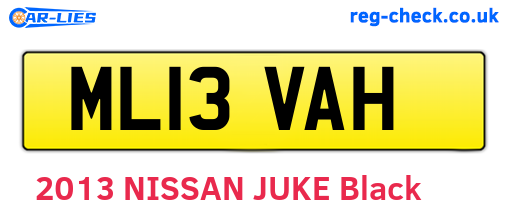 ML13VAH are the vehicle registration plates.