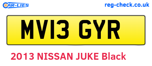 MV13GYR are the vehicle registration plates.