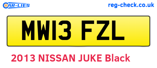 MW13FZL are the vehicle registration plates.