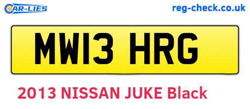 MW13HRG are the vehicle registration plates.