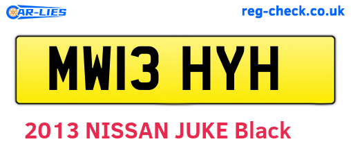 MW13HYH are the vehicle registration plates.