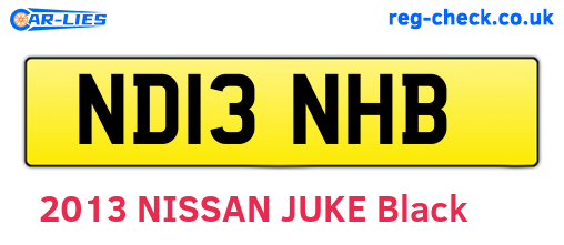 ND13NHB are the vehicle registration plates.