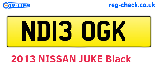 ND13OGK are the vehicle registration plates.