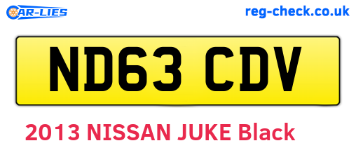 ND63CDV are the vehicle registration plates.