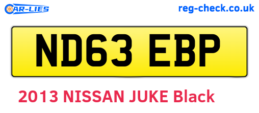 ND63EBP are the vehicle registration plates.