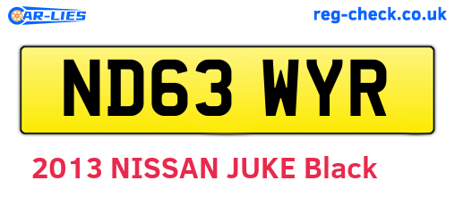 ND63WYR are the vehicle registration plates.