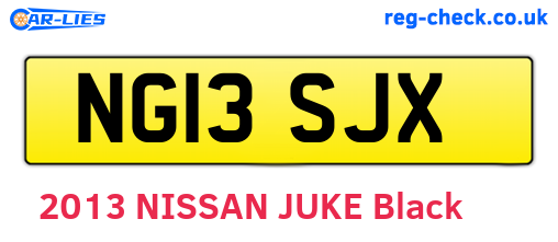 NG13SJX are the vehicle registration plates.