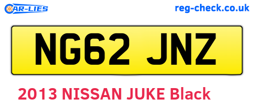 NG62JNZ are the vehicle registration plates.