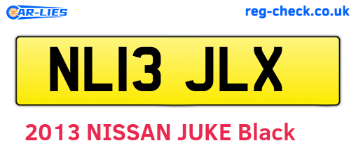 NL13JLX are the vehicle registration plates.