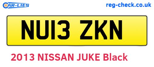 NU13ZKN are the vehicle registration plates.