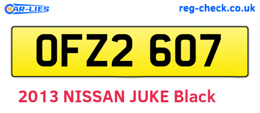 OFZ2607 are the vehicle registration plates.