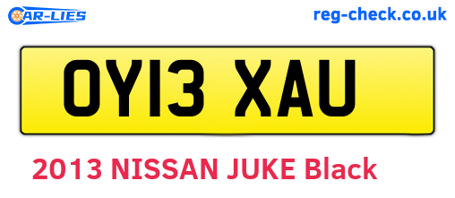 OY13XAU are the vehicle registration plates.