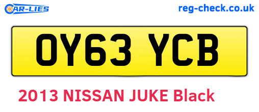 OY63YCB are the vehicle registration plates.
