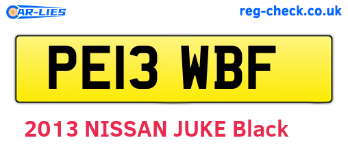 PE13WBF are the vehicle registration plates.