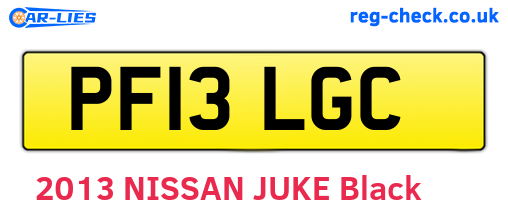 PF13LGC are the vehicle registration plates.