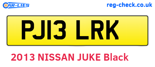 PJ13LRK are the vehicle registration plates.