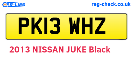 PK13WHZ are the vehicle registration plates.