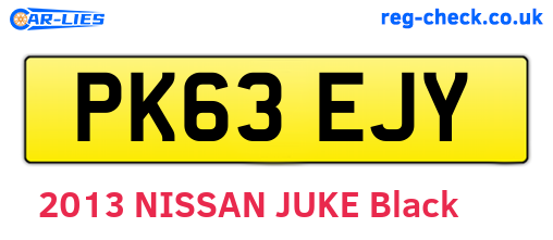PK63EJY are the vehicle registration plates.