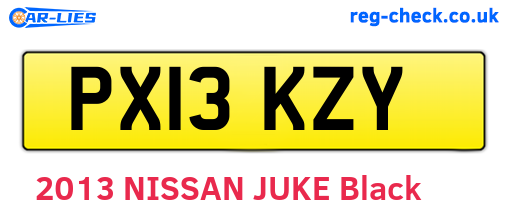 PX13KZY are the vehicle registration plates.
