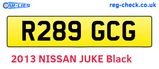 R289GCG are the vehicle registration plates.