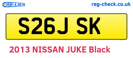 S26JSK are the vehicle registration plates.