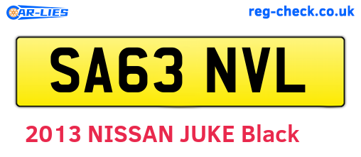 SA63NVL are the vehicle registration plates.