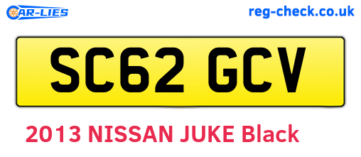 SC62GCV are the vehicle registration plates.
