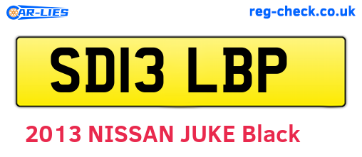 SD13LBP are the vehicle registration plates.