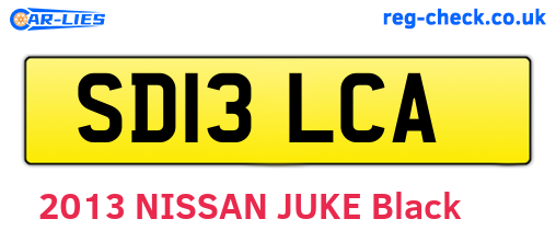 SD13LCA are the vehicle registration plates.