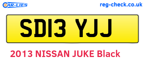 SD13YJJ are the vehicle registration plates.