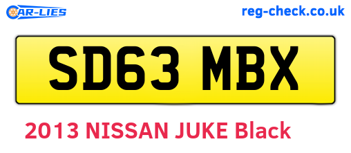 SD63MBX are the vehicle registration plates.