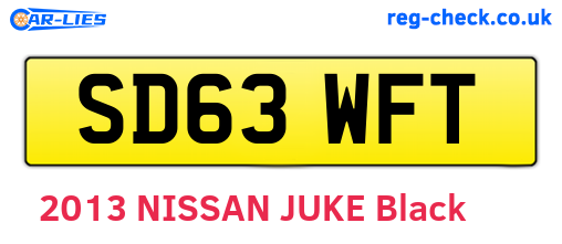 SD63WFT are the vehicle registration plates.