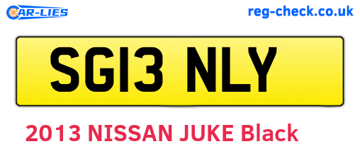SG13NLY are the vehicle registration plates.