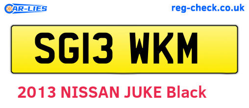 SG13WKM are the vehicle registration plates.