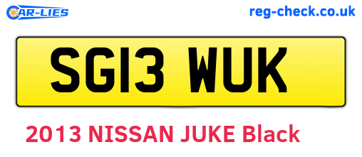 SG13WUK are the vehicle registration plates.