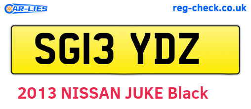 SG13YDZ are the vehicle registration plates.