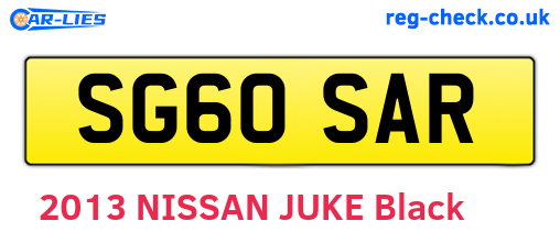 SG60SAR are the vehicle registration plates.