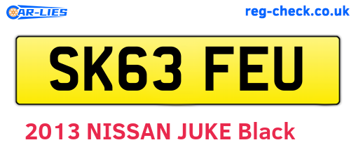 SK63FEU are the vehicle registration plates.