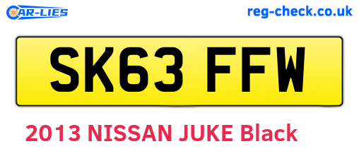 SK63FFW are the vehicle registration plates.